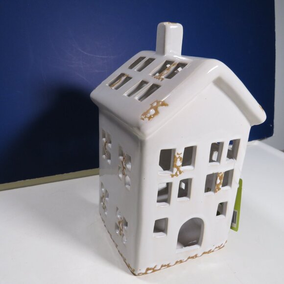 Ceramic House for Tea Light Glazed Ivory & Tan Hobby Lobby 2018 - Picture 6 of 11